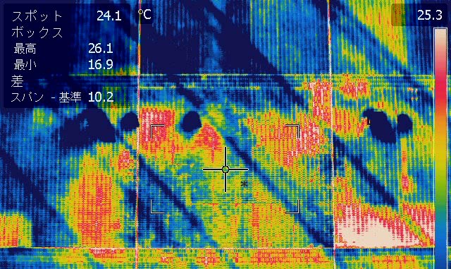 赤外線カメラによる外壁調査状況